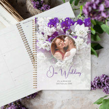 Floral Blanc violet Planificateur de jour de maria