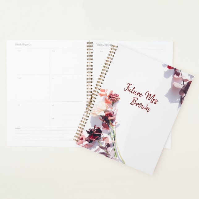 Floral blanc wedding planner (Devant avec enveloppe)