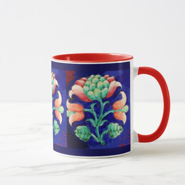 FLORAL, blau rosa grün Tasse (Rechts)