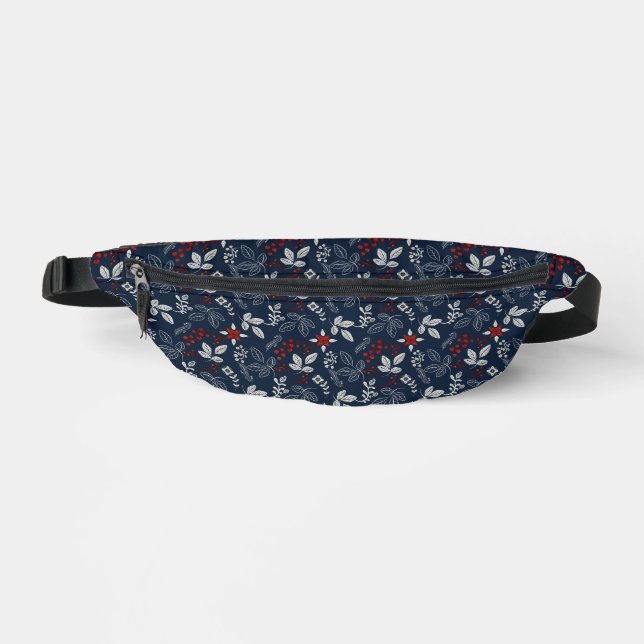 Floral bleu bleu et rouge de la Marine (Recto)
