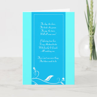 floral bleu et vert soit ma carte de bridemaid