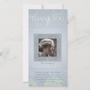 Floral bleu gris Modèle Sympathie Merci P