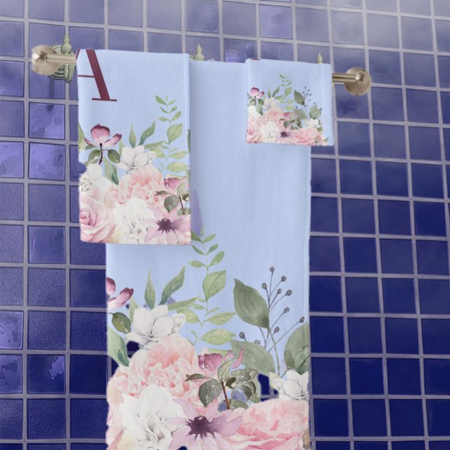 Floral Bleu rose Jolie Fête des mères (Créateur téléchargé)