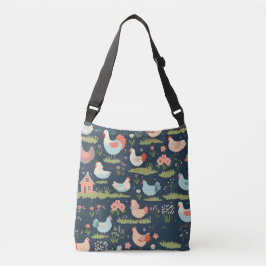 Floral Bliss Chickens Toag Tragetaschen Mit Langen Trägern