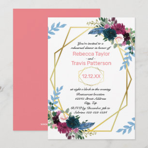 Floral Blooms Mod Pink V - Probe Abendessen Einladung