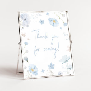 Floral Blue Baby in Bloom Vielen Dank für Ihr Komm Poster