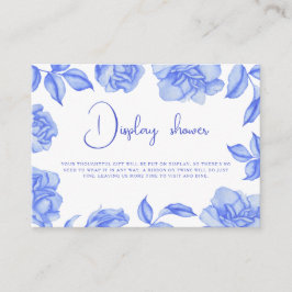 Floral blue Bridal shower Display shower Begleitkarte