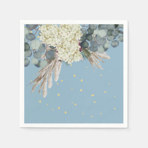 Floral Blue Gold Elegante Serviette