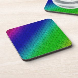 Floral Blue Green Rainbow Gradient Diagonal Blend Getränkeuntersetzer