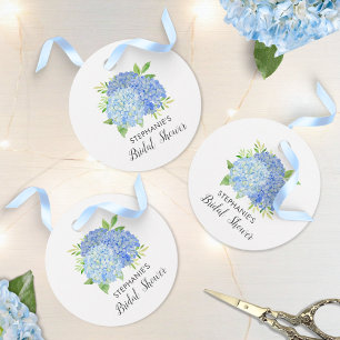 Floral Blue Hydrangea Bouquet Brautparty Geschenkanhänger