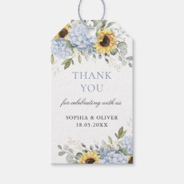 Floral Blue Hydrangea Sonnenblumen Hochzeit Vielen Geschenkanhänger
