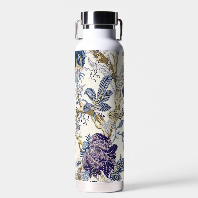 Floral Blue White Water Flasche (Vorne)