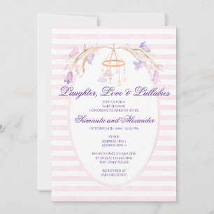 Floral Bluebell Mobile Celestial Girl Baby Dusche Einladung