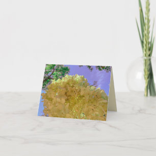 Floral Blume Hydrangea Gelbe hübsche Notizkarte Karte
