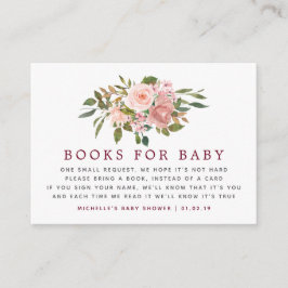 Floral Blush & Burgundy Babydusche Buchungsanfrage Begleitkarte