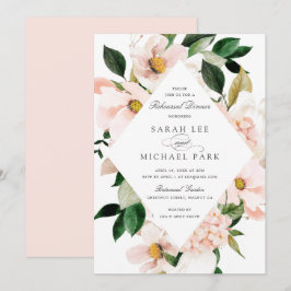 Floral Blush Magnolia Hydrangea Elegante Probe Einladung
