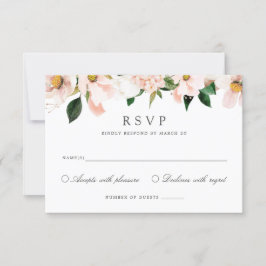 Floral Blush Magnolia Hydrangea Elegante RSVP-Kart Einladung