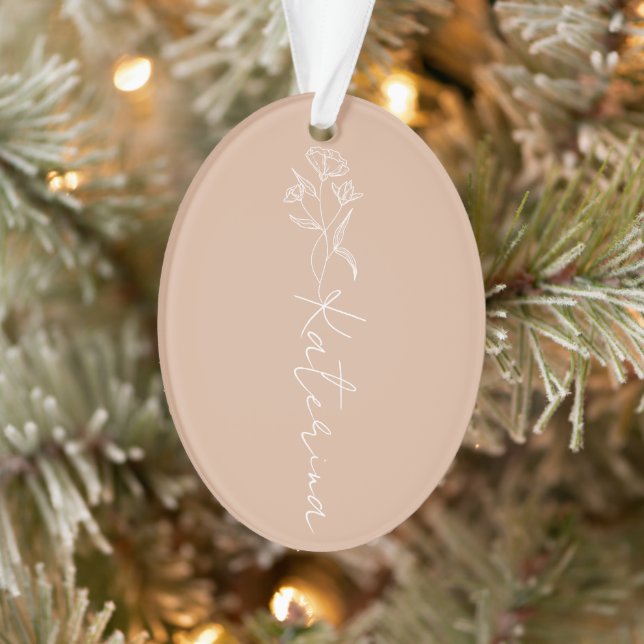 Floral Blush Nom personnalisé Noël (Arbre)