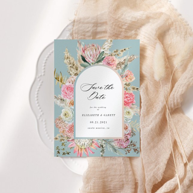 Floral Bohème Moderne Enregistrer La Carte Date (Créateur téléchargé)