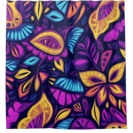 Floral Boho Abstrakt farbig 2 Duschvorhang