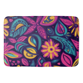 Floral Boho Abstrakt farbig 6 Badematte