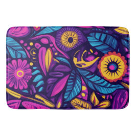 Floral Boho Abstrakt farbig 9 Badematte