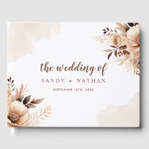 Floral Boho Beige Mariage Livre d'hôtes
