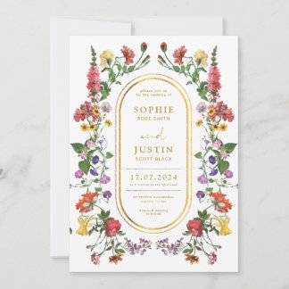 Floral Boho Doppelseitige Hochzeitseinladung Einladung