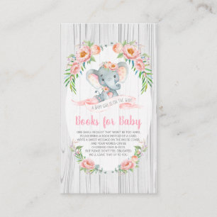 Floral Boho Elephant Babydusche Bringen Sie ein Bu Begleitkarte