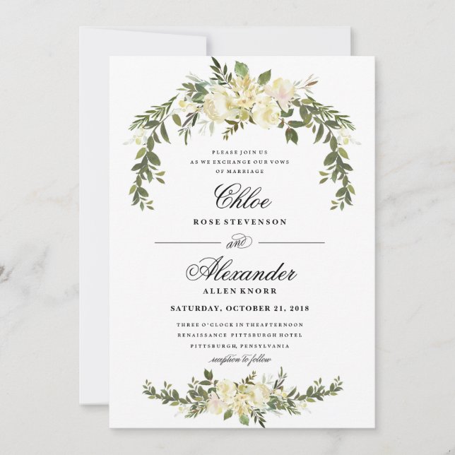 Floral Boho Faire-part de mariage (Devant)