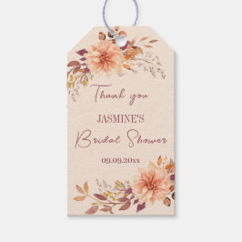 Floral Boho Fall Brautparty Vielen Dank Geschenkanhänger
