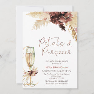 Floral Boho GlasPetals Prosecco Brautparty Einladung