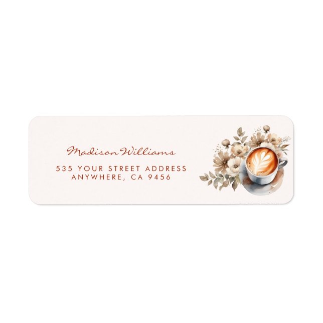 Floral Boho Kaffee Themenadresse Brautparty (Vorne)