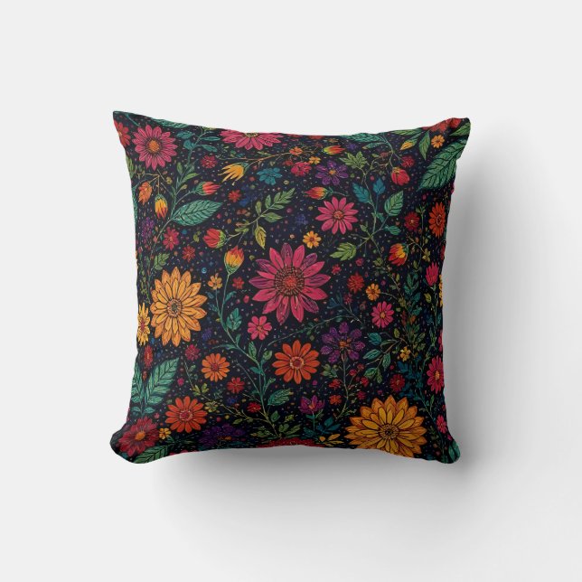 Floral Boho Kissen (Vorderseite)