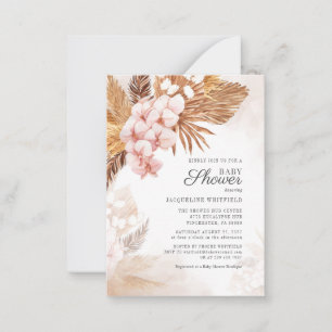 Floral Boho Pampas Grass Terracotta Kinderdusche Mitteilungskarte