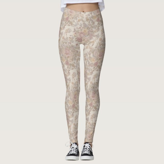 Floral Boho Pattern – Artistic Bohemian Botanical  Leggings (Vorderseite)