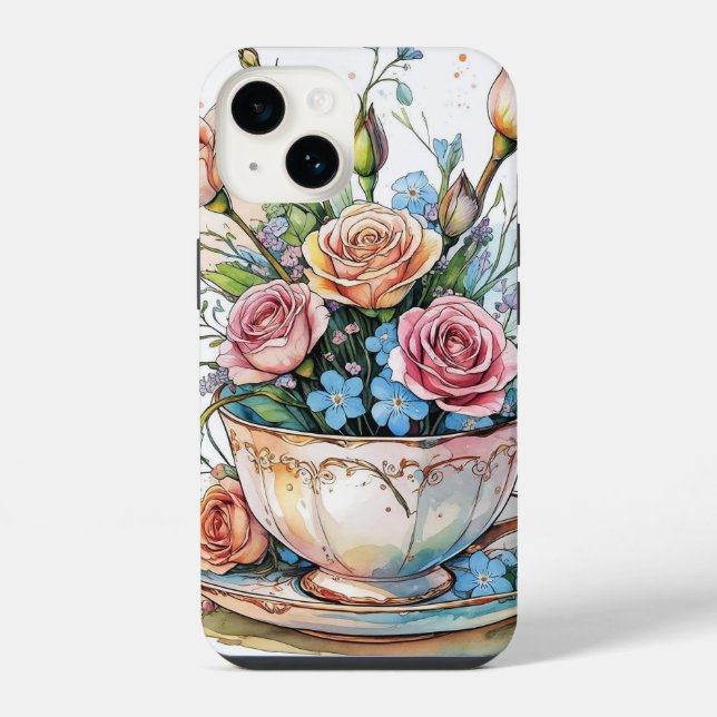 Floral boho phonecase iPhone 14 hülle (Rückseite)