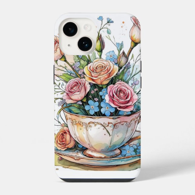 Floral boho phonecase iPhone 14 hülle (Rückseite)