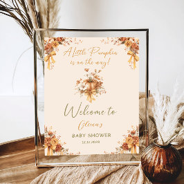 Floral Boho Pumpkin Bow Baby Dusche Willkommen Poster