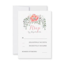 Floral Boho rose Vintage Mariage RSVP