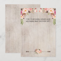 Floral Boho Rustikale Babyparty Dankeskarten Mädch