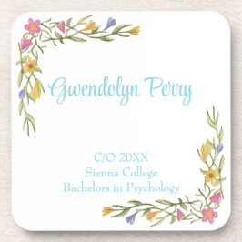 Floral Boho Uni-Abschluß Party Plastik Getränkeuntersetzer