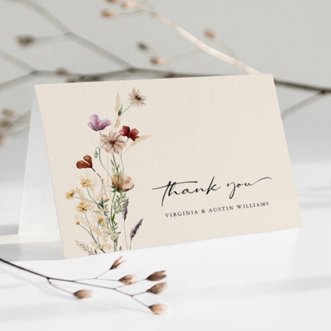 Floral Boho Wedding Danke-Card Dankeskarte (Floral Boho Wedding Thank You Card
)