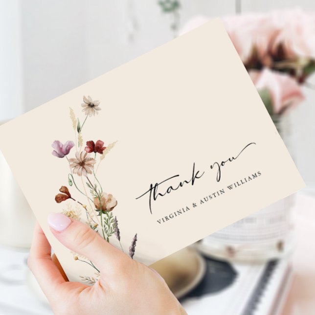 Floral Boho Wedding Dankeskarte (Floral Boho Wedding Thank You Card
)