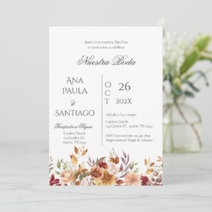Floral Boho Wedding Einladung Invitación