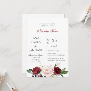 Floral Boho Wedding Einladung Invitación