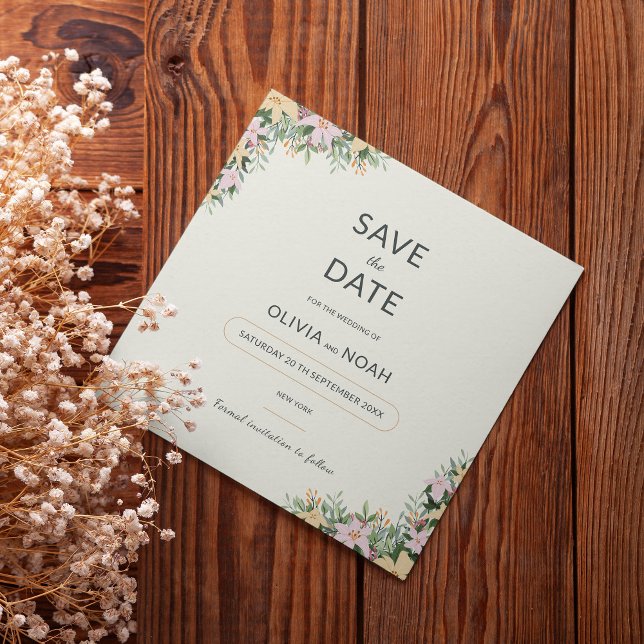 Floral boho wedding save the date (Von Creator hochgeladen)