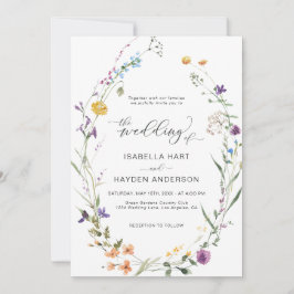 Floral Boho Wildblume Wreath Botanische Hochzeit I Einladung
