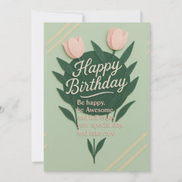 Floral Bonne Carte de voeux d'anniversaire