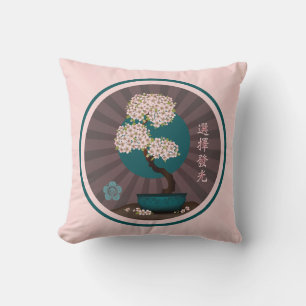 Floral bonsai "Choose to shill" asiatische Kunst Kissen